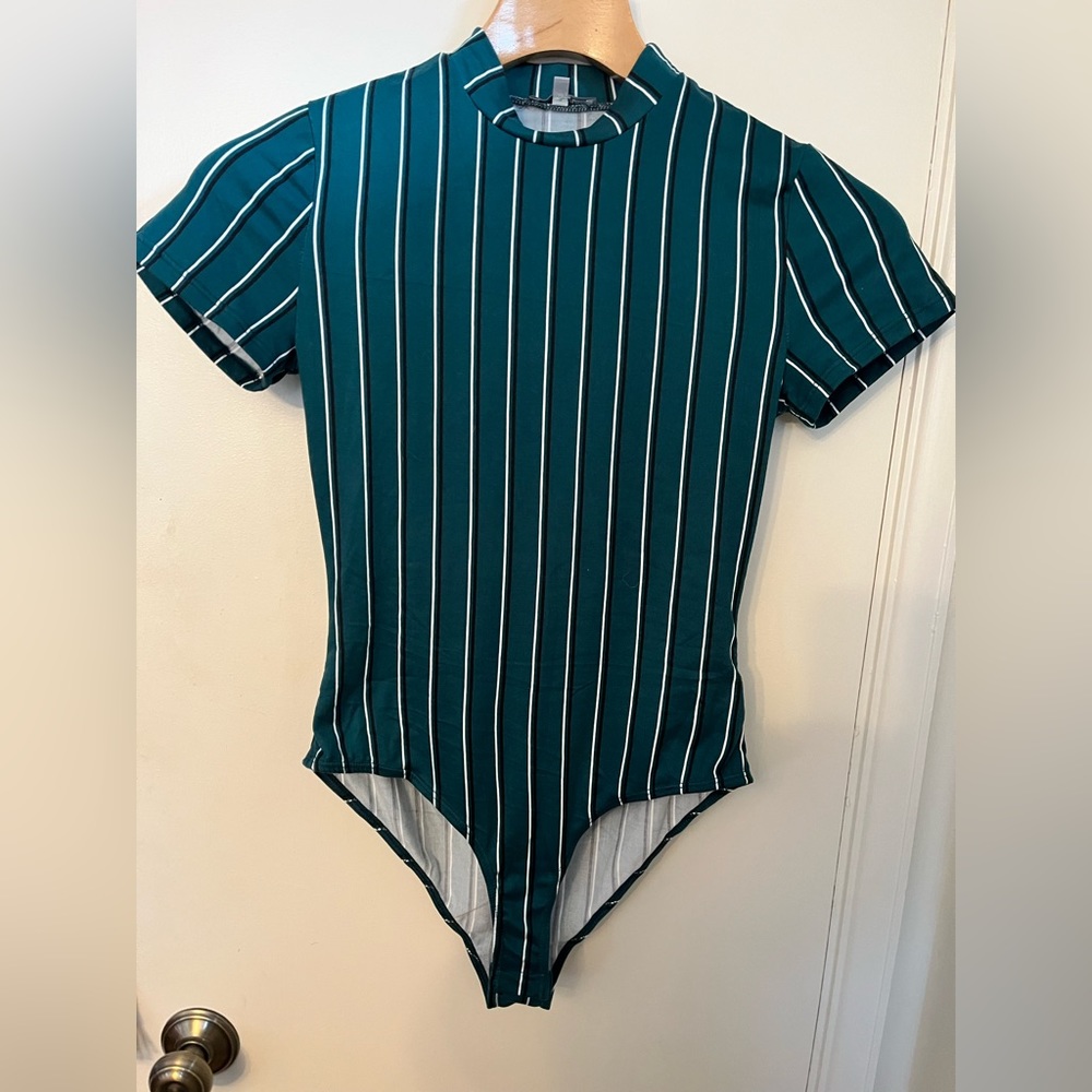 Greened striped Charlotte Russe body suit
